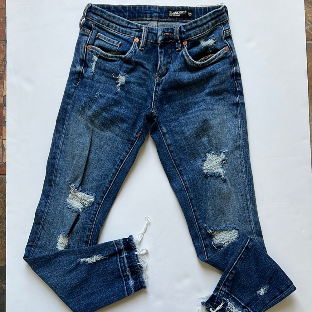 BlankNYC Midway Crop Girlfriend Jeans